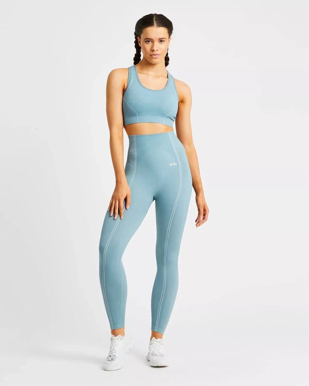 [AYBL] Teal Seamless Reflex Sports Bra & Legging Matching Set Size Small S